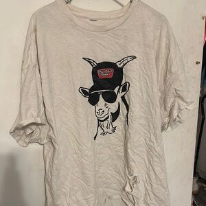 White Goat With Cap T-Shirt